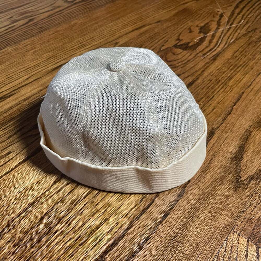Mesh  Hat Brimless Docker Cap Off White Cream Adjustable